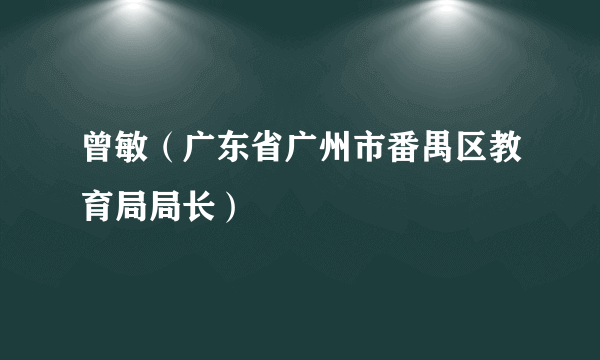 曾敏（广东省广州市番禺区教育局局长）