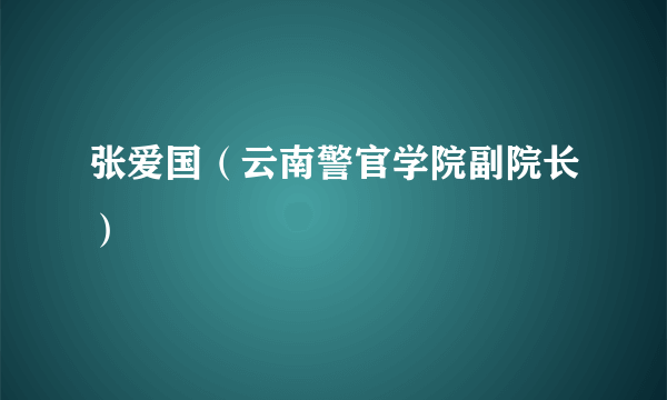 张爱国（云南警官学院副院长）