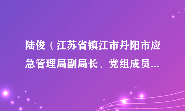 陆俊（江苏省镇江市丹阳市应急管理局副局长、党组成员、二级调研员）