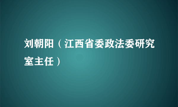 什么是刘朝阳（江西省委政法委研究室主任）