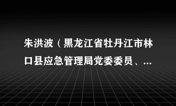 朱洪波（黑龙江省牡丹江市林口县应急管理局党委委员、副局长）