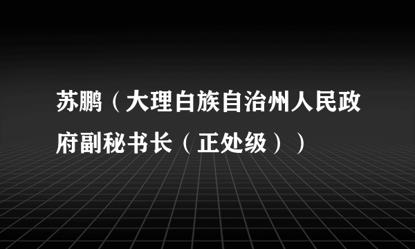 苏鹏（大理白族自治州人民政府副秘书长（正处级））