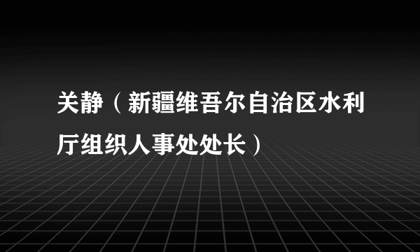 关静（新疆维吾尔自治区水利厅组织人事处处长）