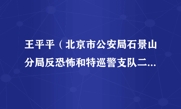 王平平（北京市公安局石景山分局反恐怖和特巡警支队二级警长）