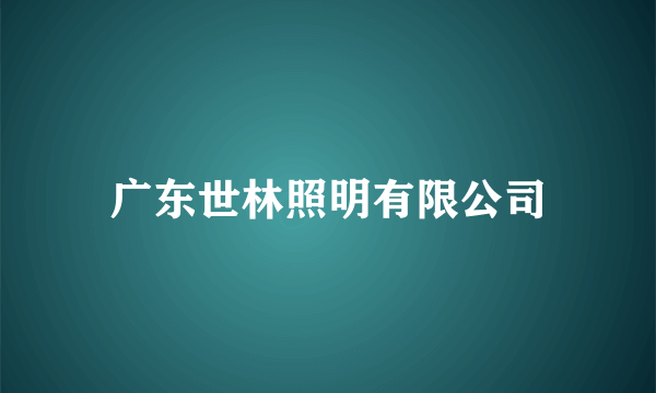 什么是广东世林照明有限公司