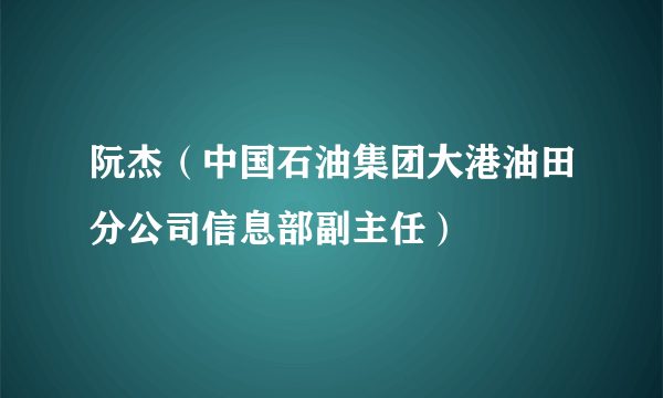 阮杰（中国石油集团大港油田分公司信息部副主任）