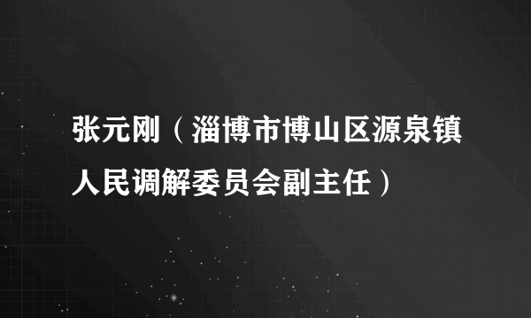 张元刚（淄博市博山区源泉镇人民调解委员会副主任）