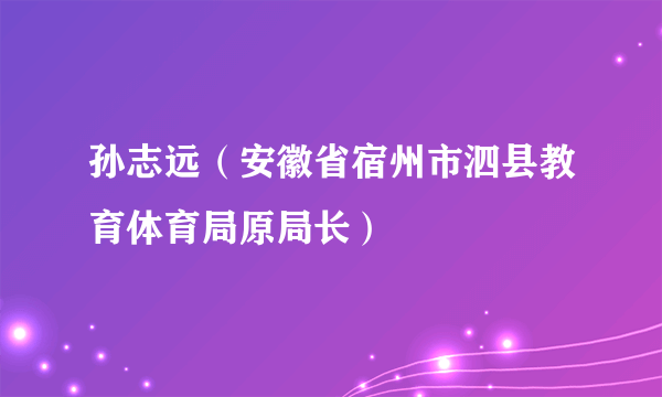 孙志远（安徽省宿州市泗县教育体育局原局长）