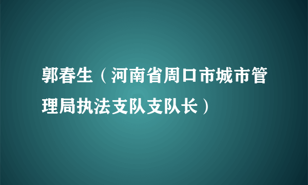 郭春生（河南省周口市城市管理局执法支队支队长）