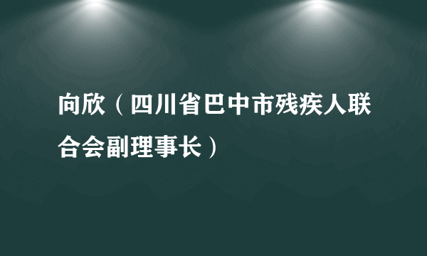 什么是向欣（四川省巴中市残疾人联合会副理事长）