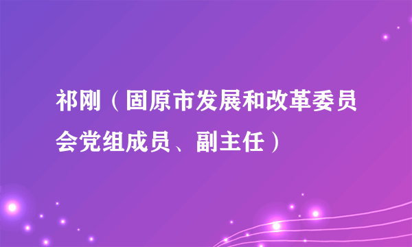 祁刚（固原市发展和改革委员会党组成员、副主任）