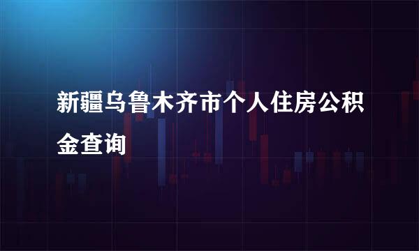 新疆乌鲁木齐市个人住房公积金查询