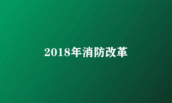 2018年消防改革