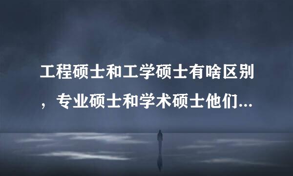 工程硕士和工学硕士有啥区别，专业硕士和学术硕士他们之间是什么关系呢？