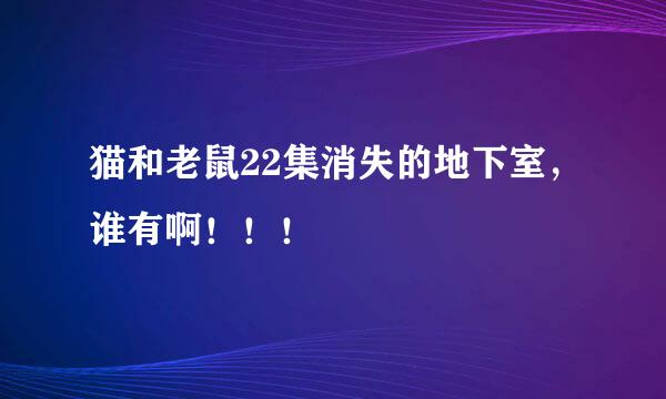 猫和老鼠22集消失的地下室，谁有啊！！！