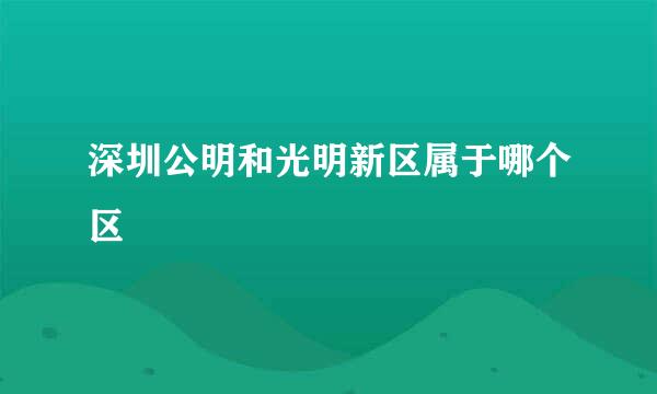 深圳公明和光明新区属于哪个区