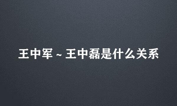 王中军～王中磊是什么关系