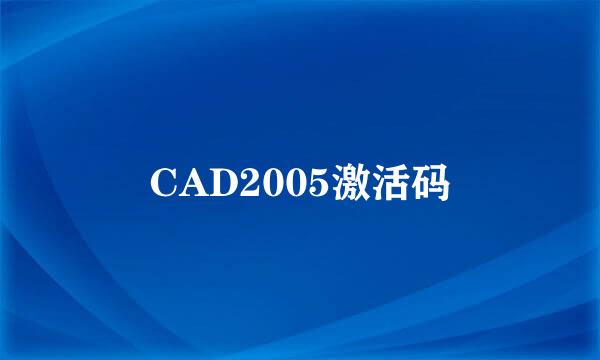 CAD2005激活码