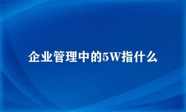 企业管理中的5W指什么