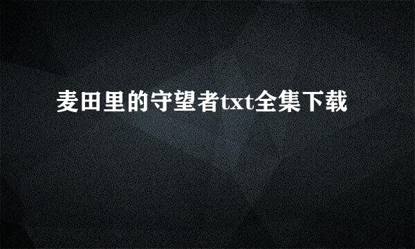 麦田里的守望者txt全集下载