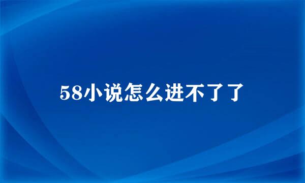 58小说怎么进不了了