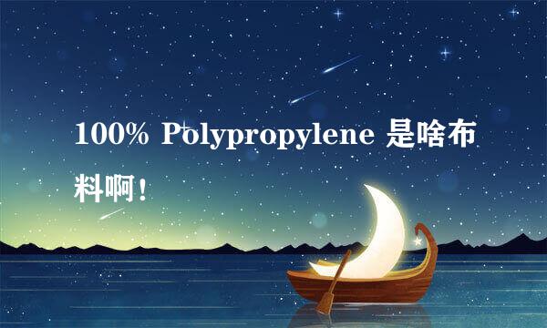 100% Polypropylene 是啥布料啊！