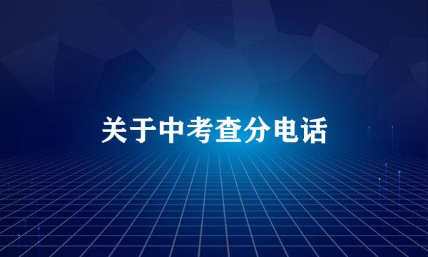 关于中考查分电话