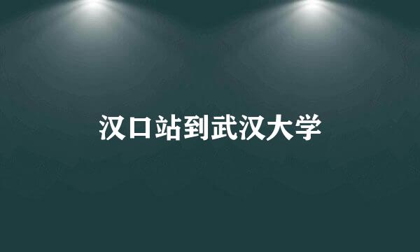 汉口站到武汉大学