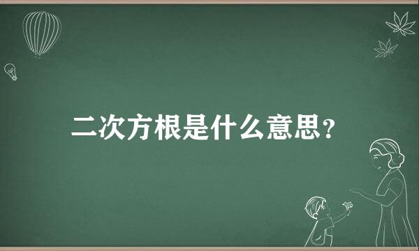 二次方根是什么意思？