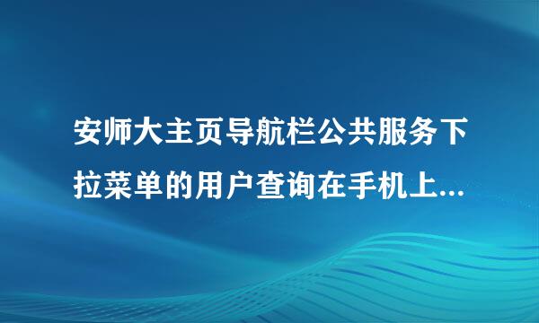 安师大主页导航栏公共服务下拉菜单的用户查询在手机上点击怎么老是不行啊，查不到自己的校园网网费？？