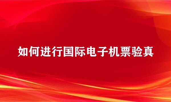 如何进行国际电子机票验真