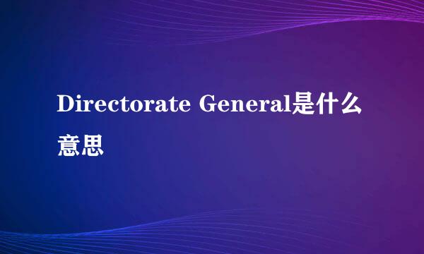 Directorate General是什么意思