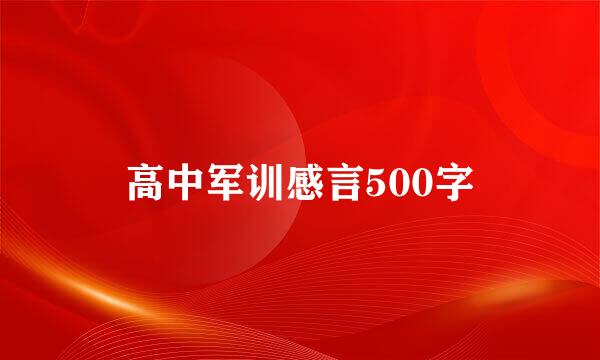 高中军训感言500字