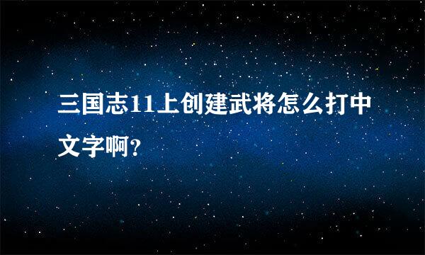 三国志11上创建武将怎么打中文字啊？