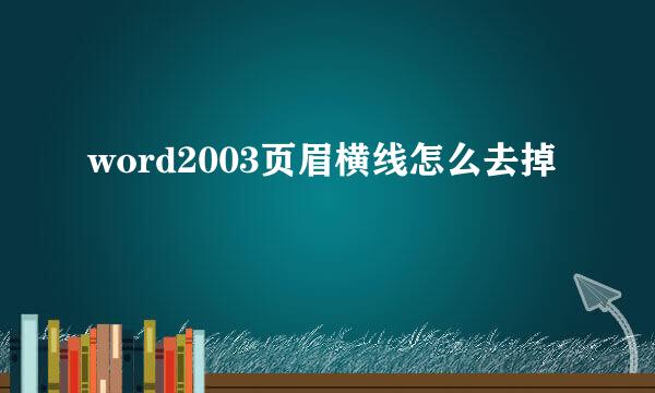 word2003页眉横线怎么去掉