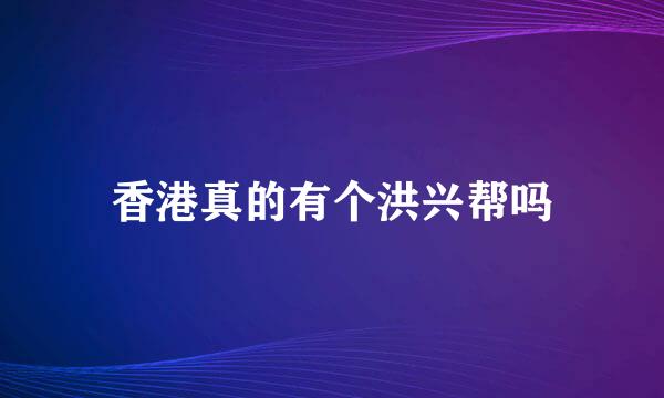 香港真的有个洪兴帮吗