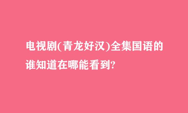 电视剧(青龙好汉)全集国语的谁知道在哪能看到?