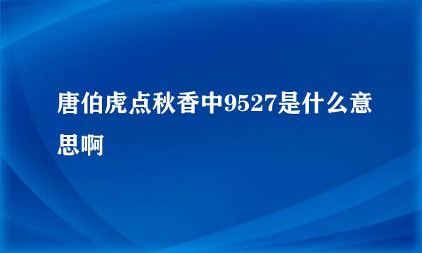 唐伯虎点秋香中9527是什么意思啊