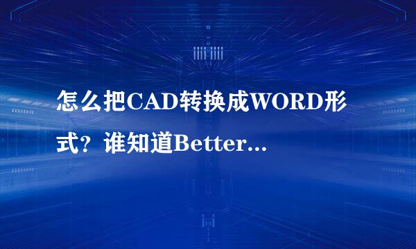 怎么把CAD转换成WORD形式？谁知道BetterWMF软件怎么用啊？？？？