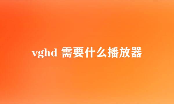 vghd 需要什么播放器