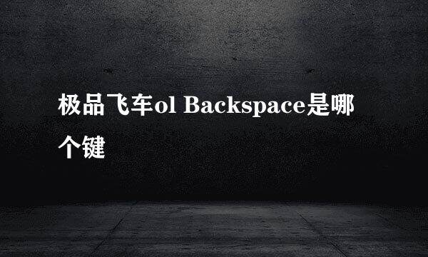 极品飞车ol Backspace是哪个键