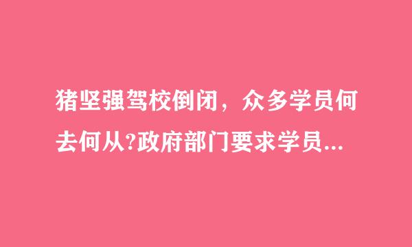 猪坚强驾校倒闭，众多学员何去何从?政府部门要求学员利用法律途径,请问学员的法律途径是什么？谢谢！