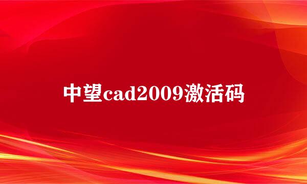 中望cad2009激活码