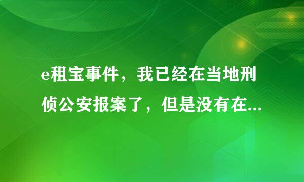 e租宝事件，我已经在当地刑侦公安报案了，但是没有在网上登记，想问