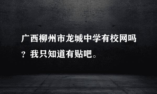 广西柳州市龙城中学有校网吗？我只知道有贴吧。