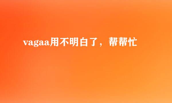 vagaa用不明白了，帮帮忙