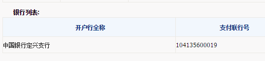 中国银行股份有限公司定兴支行行号是什么