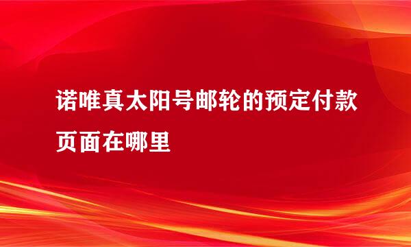 诺唯真太阳号邮轮的预定付款页面在哪里