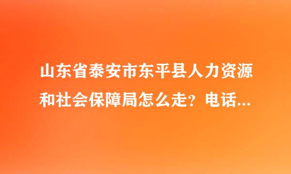 山东省泰安市东平县人力资源和社会保障局怎么走？电话是多少？