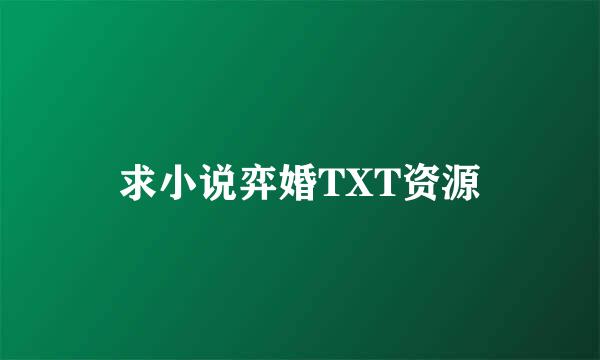 求小说弈婚TXT资源